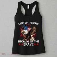 American Flag Eagle 4th Of July Land Of The Free Women's Tank Top thumb 3