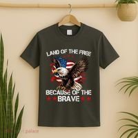 American Flag Eagle 4th Of July Land Of The Free T-Shirt thumb 2