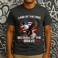 American Flag Eagle 4th Of July Land Of The Free T-Shirt thumb 3