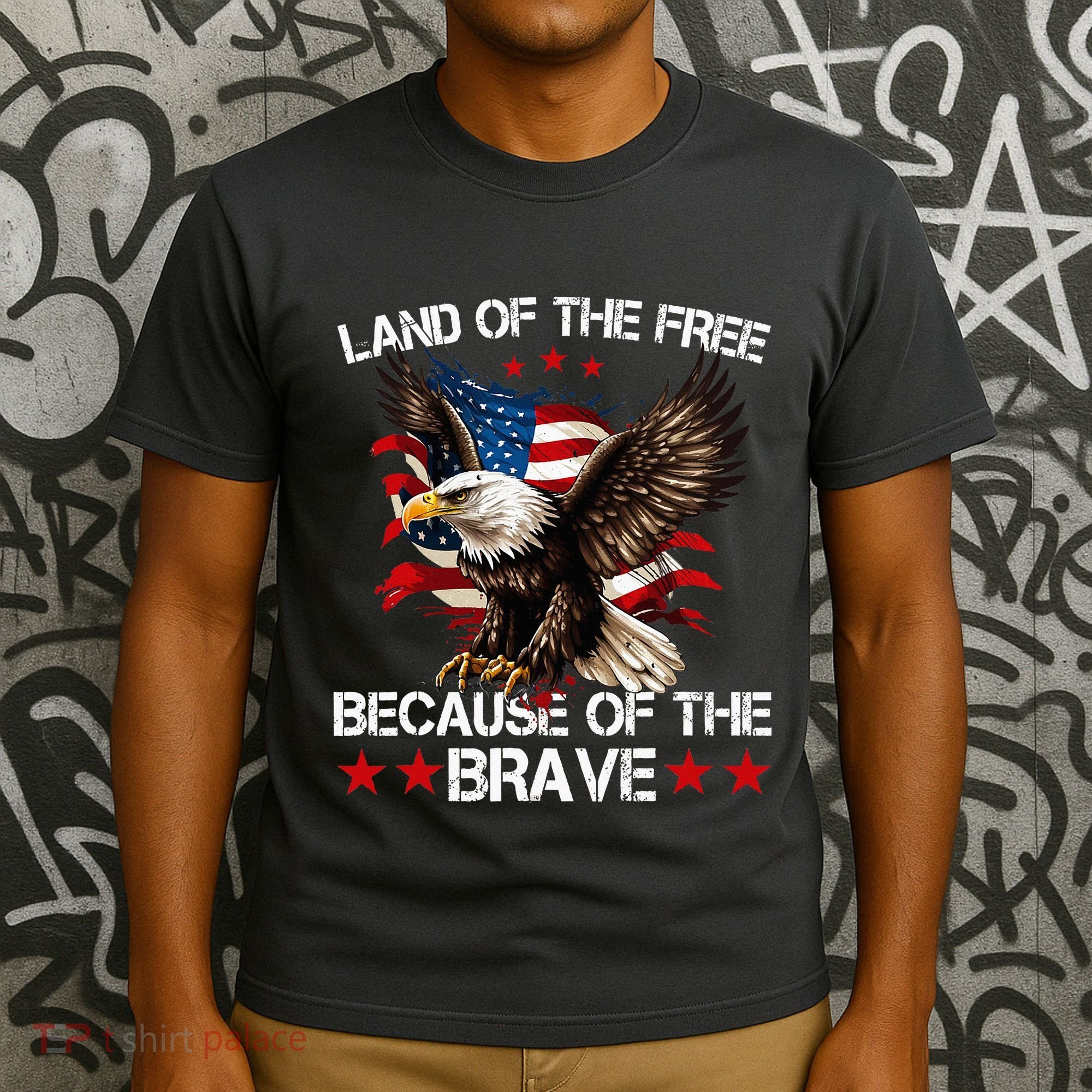 American Flag Eagle 4th Of July Land Of The Free T-Shirt
