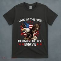 American Flag Eagle 4th Of July Land Of The Free T-Shirt thumb 4