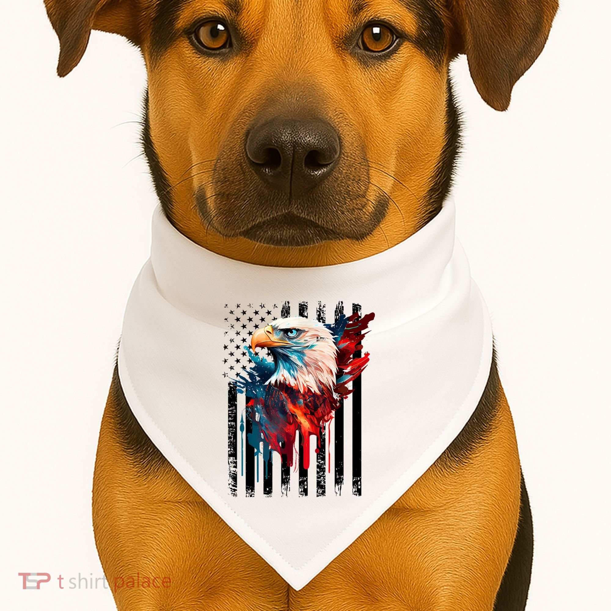 American Flag Eagle Patriots America Eagle USA-Made Doggie Bandana
