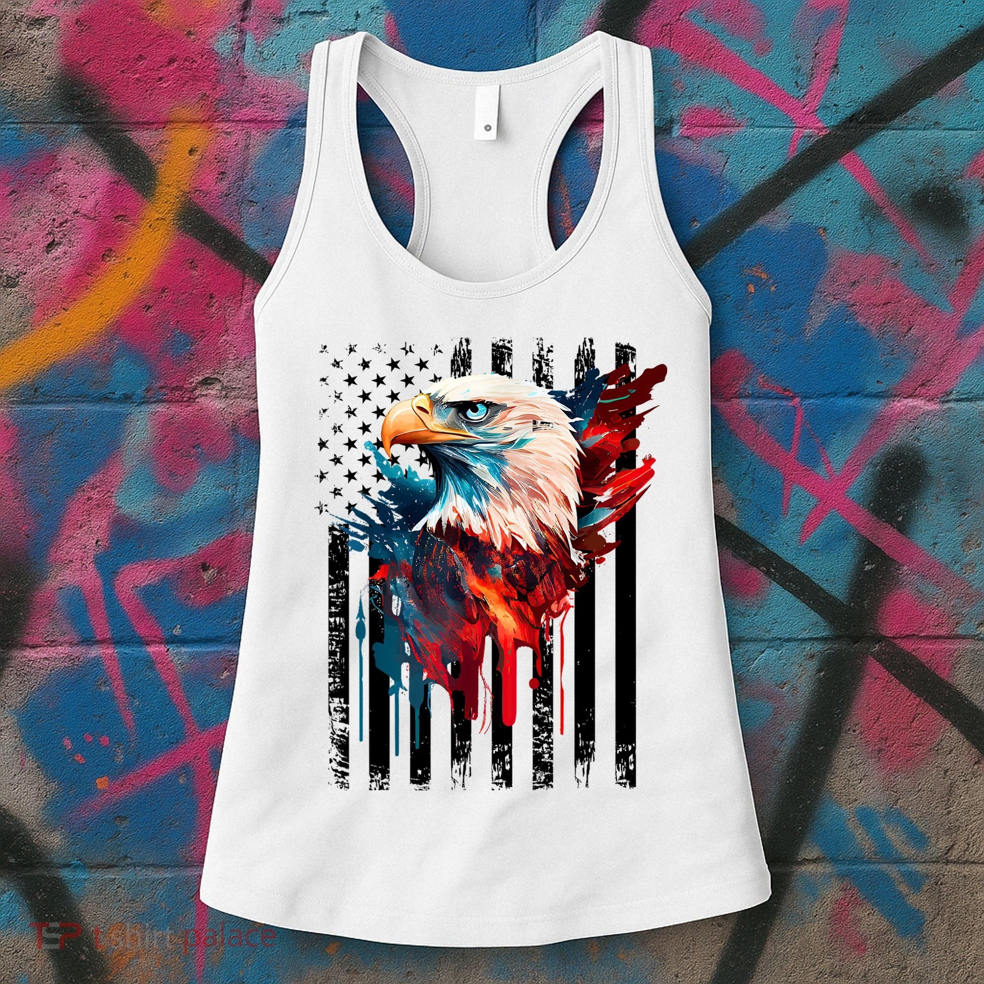 American Flag Eagle Patriots America Eagle Women's Tank Top