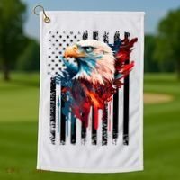 American Flag Eagle Patriots America Eagle Golf Towel thumb 1