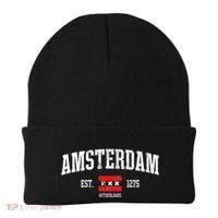 Amsterdam Flag Est. 1275 Netherlands Souvenir Beanie thumb 0