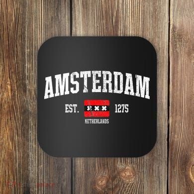 Amsterdam Flag Est. 1275 Netherlands Souvenir Coaster