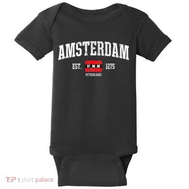 Amsterdam Flag Est. 1275 Netherlands Souvenir Baby Bodysuit