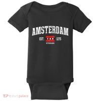 Amsterdam Flag Est. 1275 Netherlands Souvenir Baby Bodysuit thumb 0