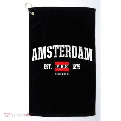 Amsterdam Flag Est. 1275 Netherlands Souvenir Golf Towel