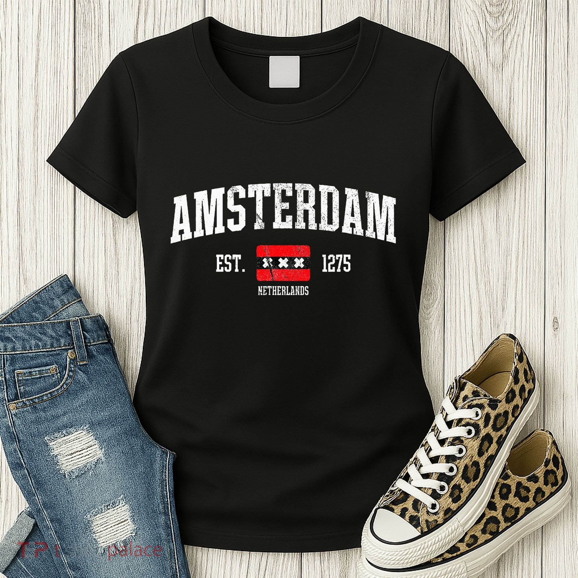 Amsterdam Flag Est. 1275 Netherlands Souvenir Women's T-Shirt