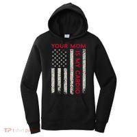 American Flag Funny Saying Your Mom Is My Cardio Women's Hoodie thumb 0