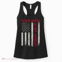 American Flag Funny Saying Your Mom Is My Cardio Women's Tank Top thumb 0