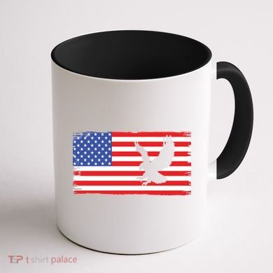 American Flag Flying Eagle Coffee Mug back