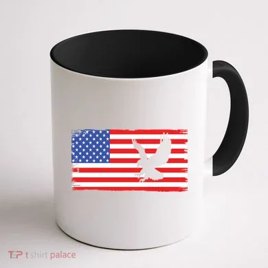 American Flag Flying Eagle Coffee Mug back