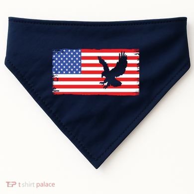 American Flag Flying Eagle USA-Made Doggie Bandana