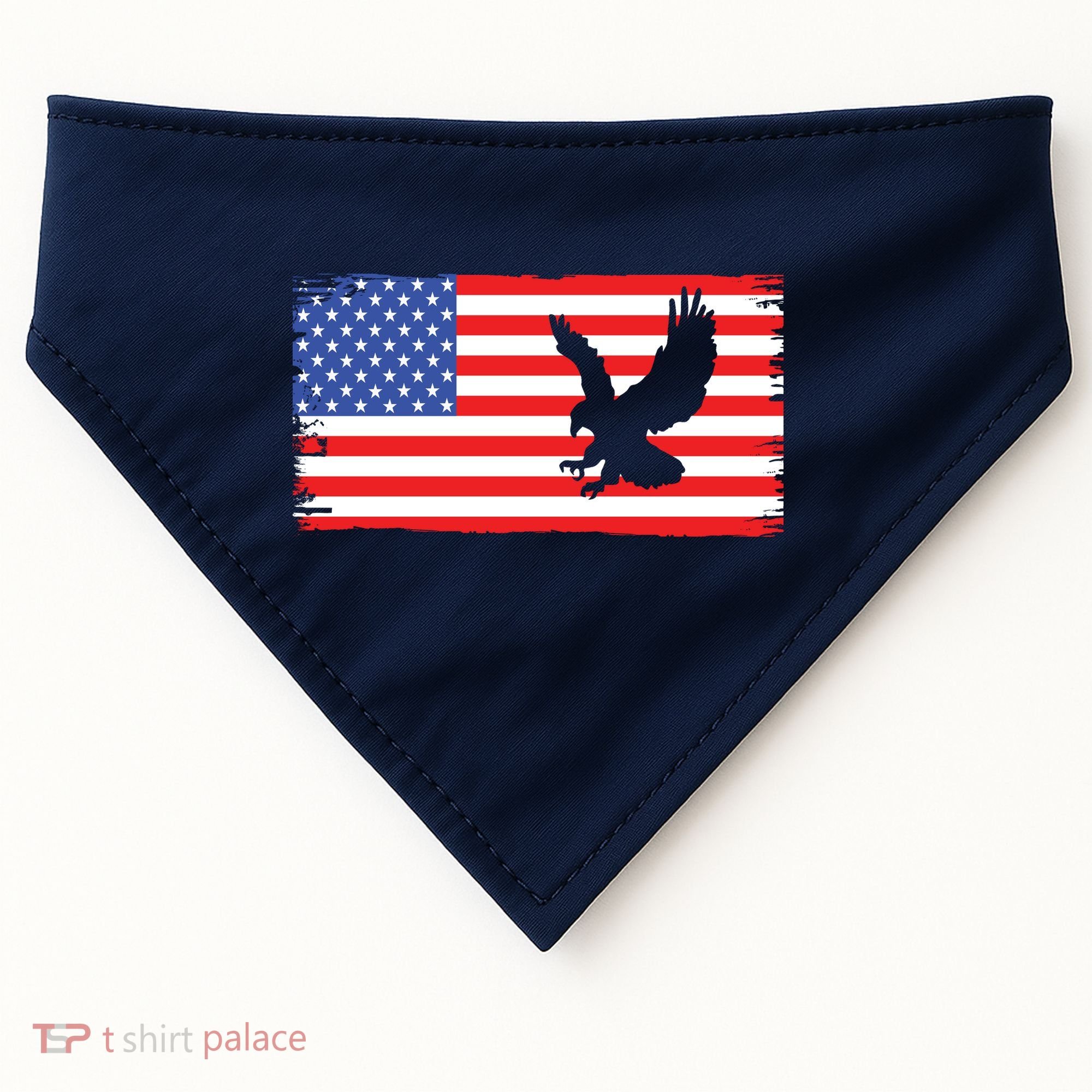 American Flag Flying Eagle USA-Made Doggie Bandana