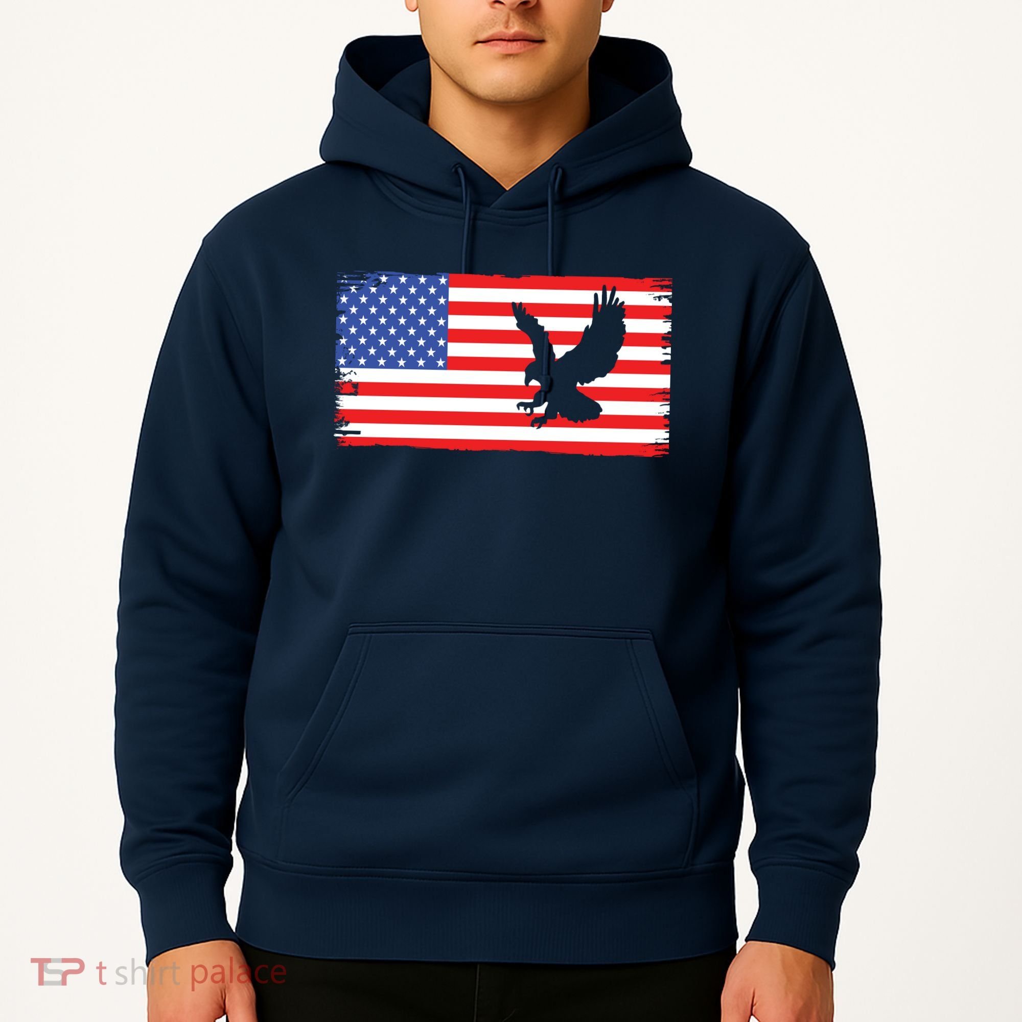 American Flag Flying Eagle Hoodie