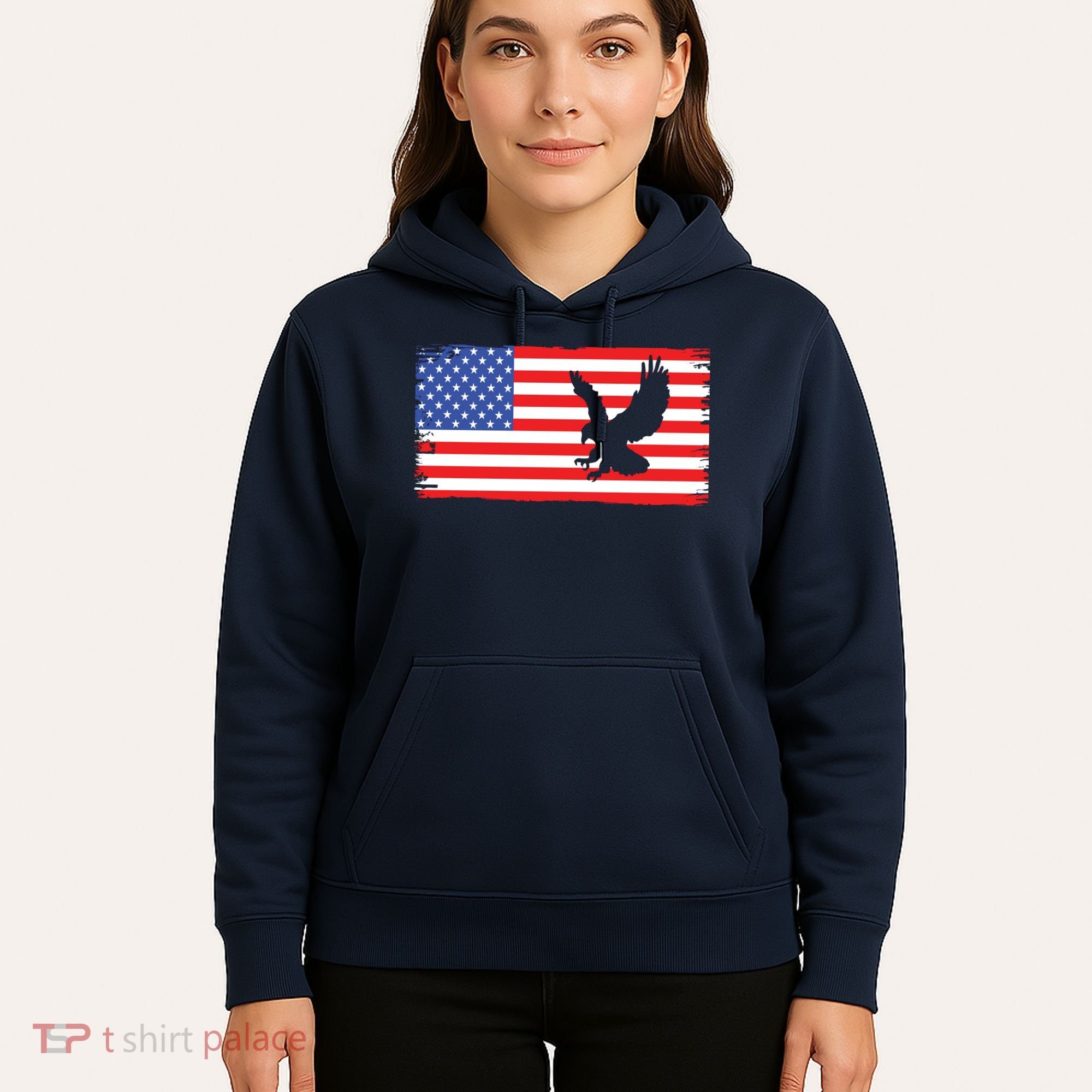 American Flag Flying Eagle Hoodie