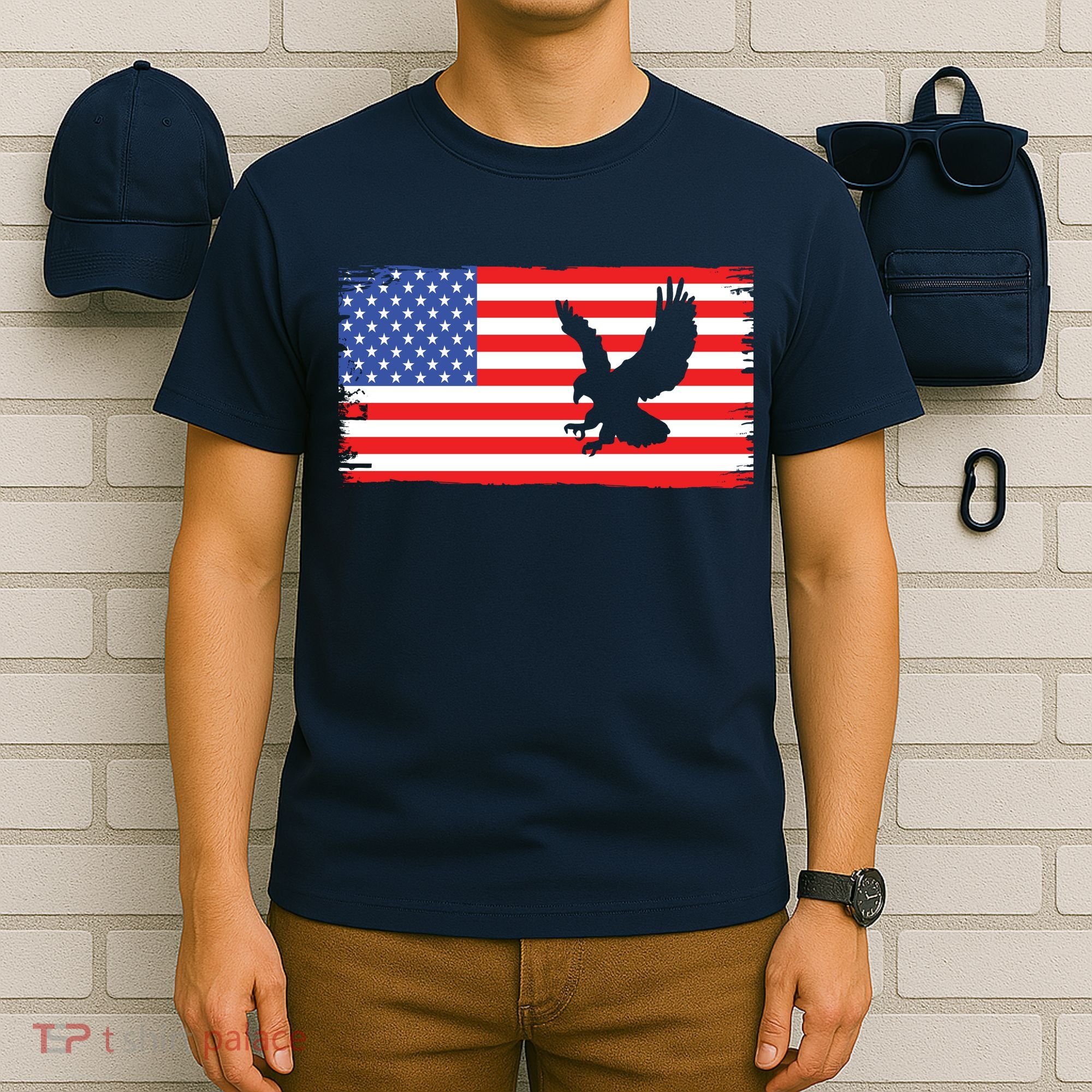 American Flag Flying Eagle T-Shirt