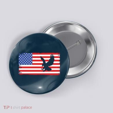 American Flag Flying Eagle Button
