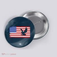 American Flag Flying Eagle Button thumb 0