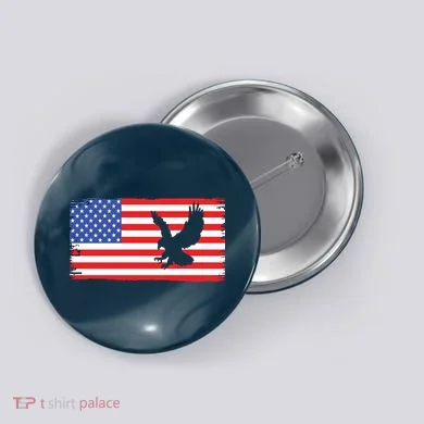 American Flag Flying Eagle Button