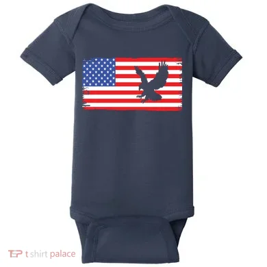 American Flag Flying Eagle Baby Bodysuit