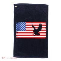 American Flag Flying Eagle Golf Towel thumb 0