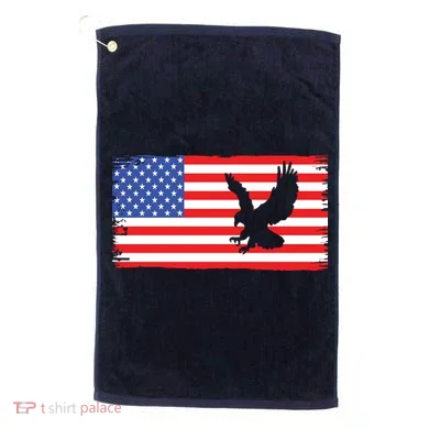 American Flag Flying Eagle Golf Towel