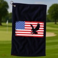 American Flag Flying Eagle Golf Towel thumb 1
