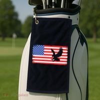 American Flag Flying Eagle Golf Towel thumb 2
