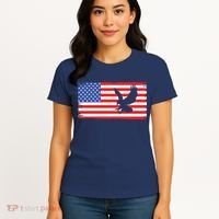 American Flag Flying Eagle Women's T-Shirt thumb 4