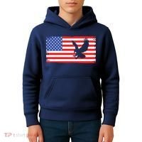 American Flag Flying Eagle Kids Hoodie thumb 4