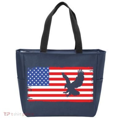 American Flag Flying Eagle Tote Bag