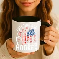 American Flag Full Time Dad Part Time Hooker Fathers Day Great Gift Coffee Mug thumb 3