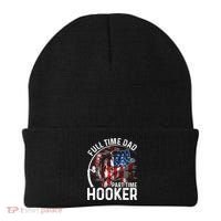 American Flag Full Time Dad Part Time Hooker Fathers Day Great Gift Beanie thumb 0