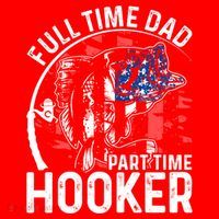American Flag Full Time Dad Part Time Hooker Fathers Day Great Gift Santa Hat thumb 1