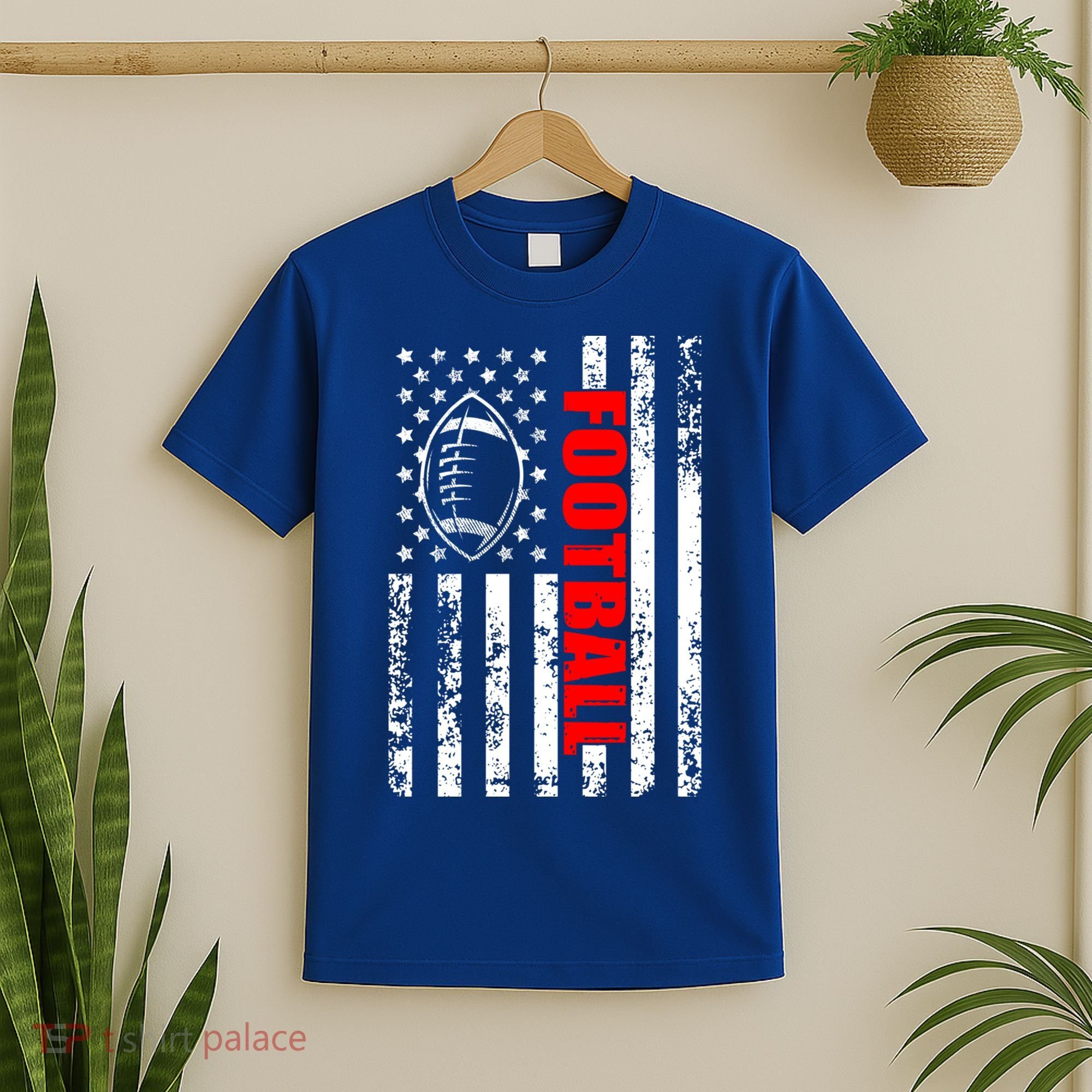 American Flag Football Patriotic Football Gift T-Shirt
