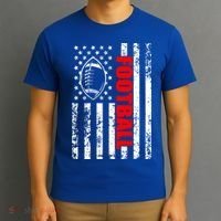 American Flag Football Patriotic Football Gift T-Shirt thumb 3