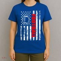 American Flag Football Patriotic Football Gift T-Shirt thumb 4