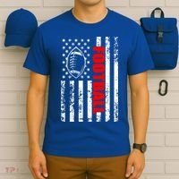 American Flag Football Patriotic Football Gift T-Shirt thumb 6