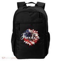 American Flag Freedom Sunflower Independence Day Backpack thumb 0