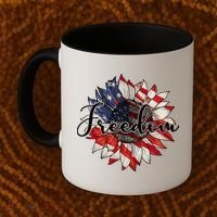 American Flag Freedom Sunflower Independence Day Coffee Mug thumb 2
