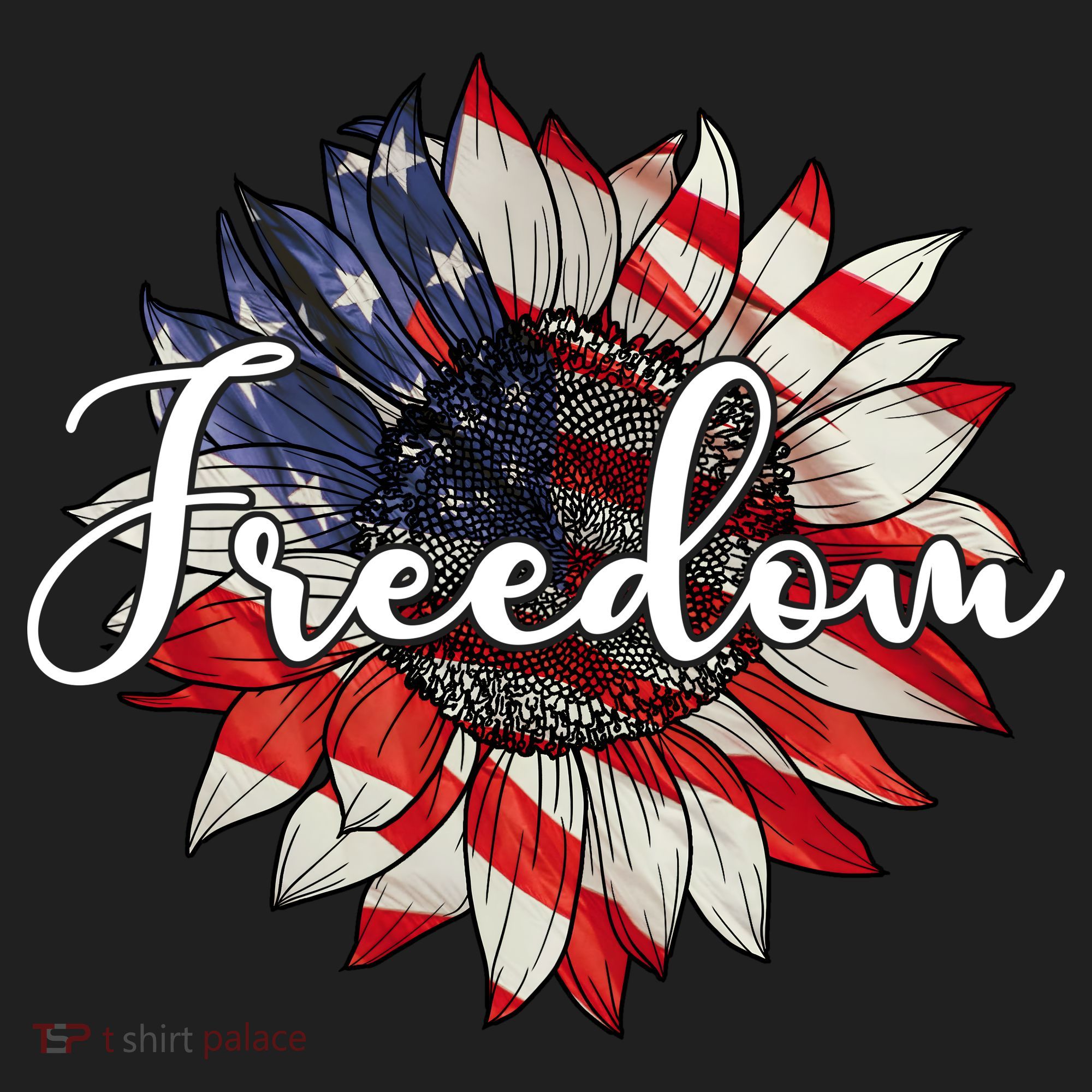 American Flag Freedom Sunflower Independence Day Beanie