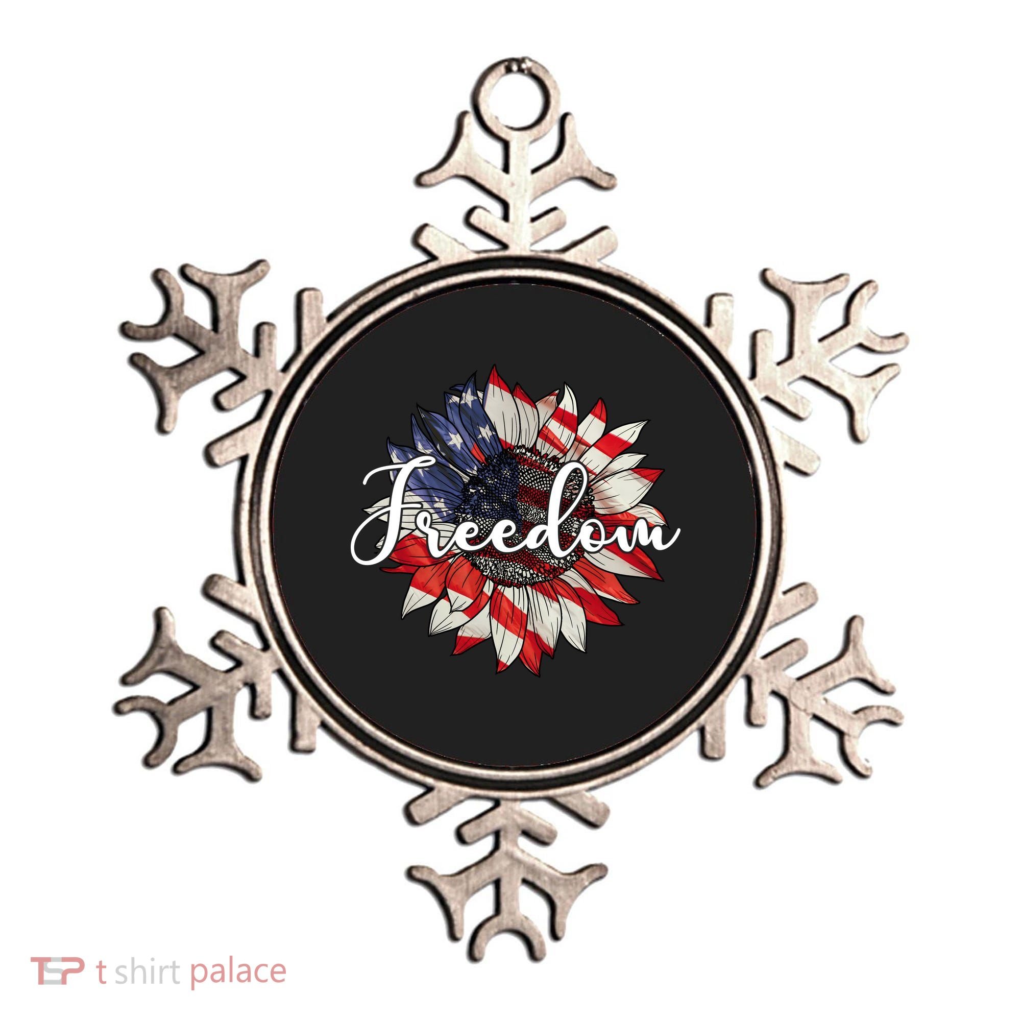 American Flag Freedom Sunflower Independence Day Ornament