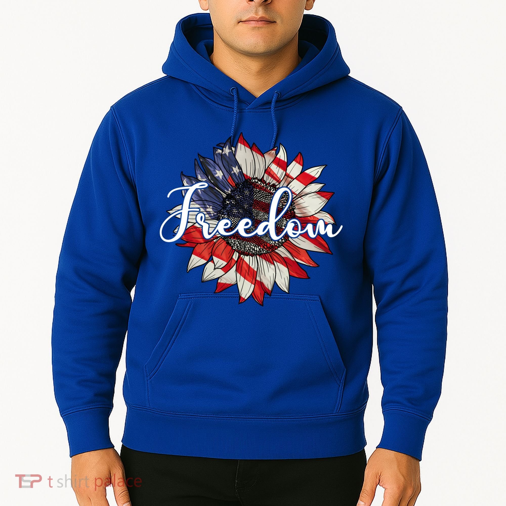 American Flag Freedom Sunflower Independence Day Hoodie