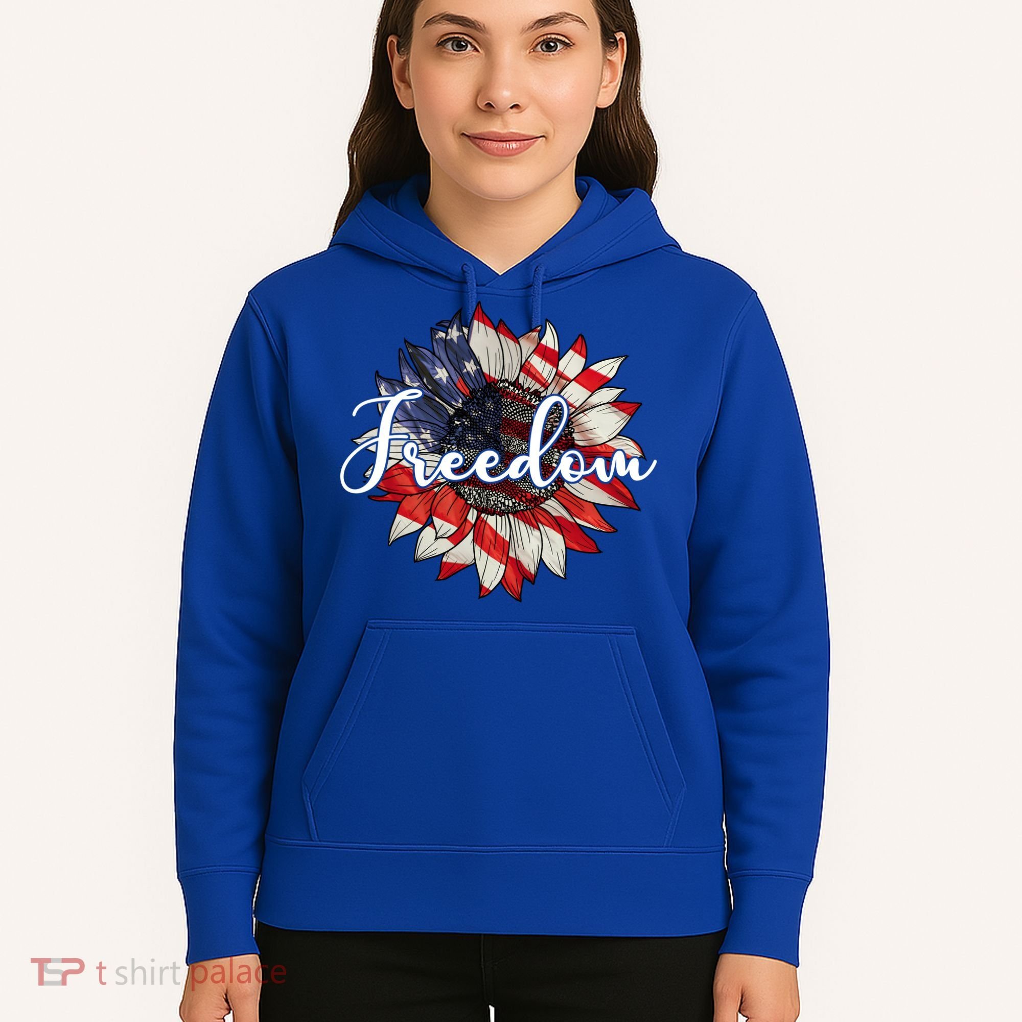 American Flag Freedom Sunflower Independence Day Hoodie