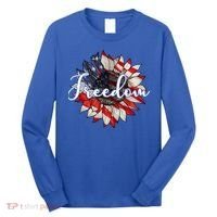 American Flag Freedom Sunflower Independence Day Long Sleeve Shirt thumb 0