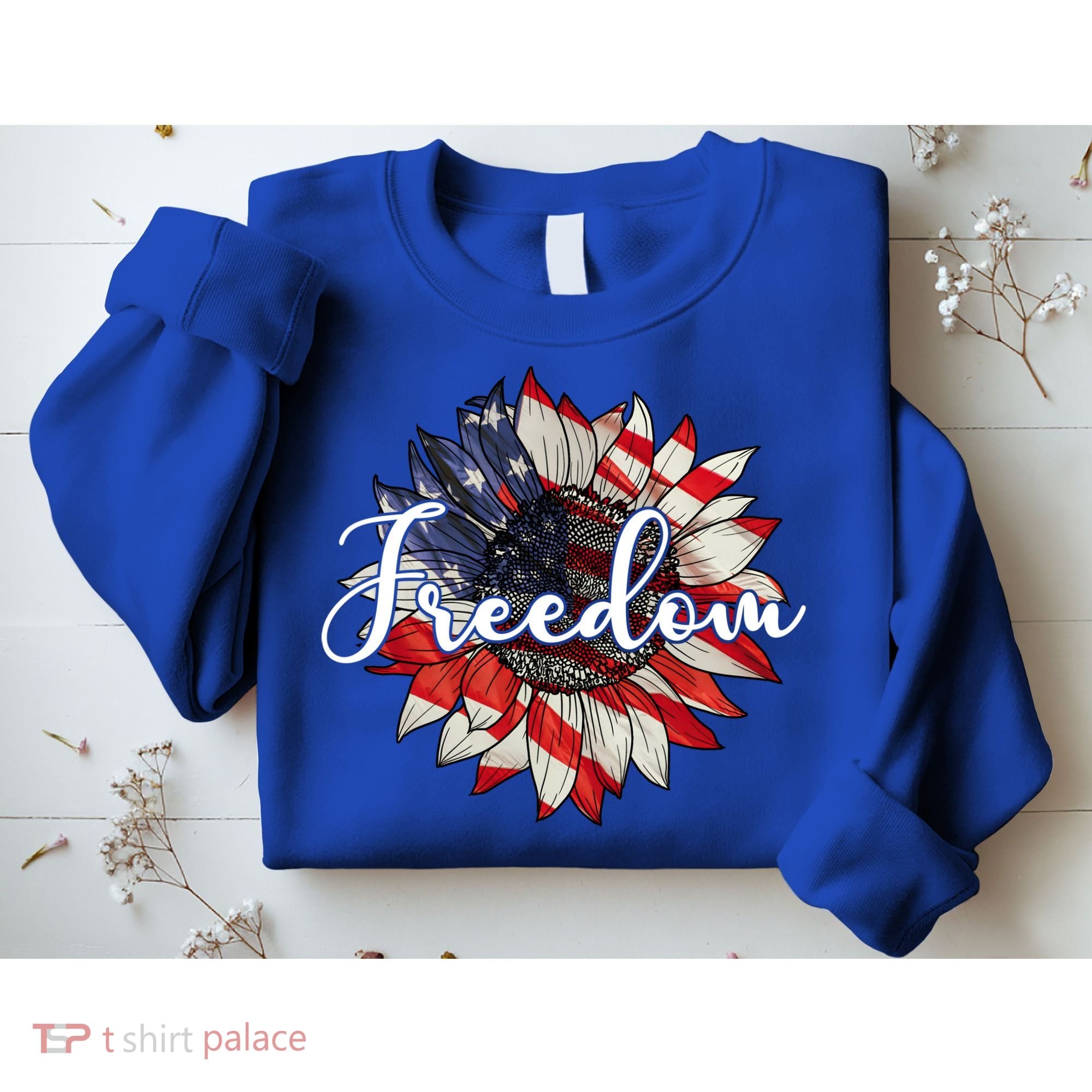 American Flag Freedom Sunflower Independence Day Sweatshirt