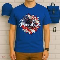 American Flag Freedom Sunflower Independence Day T-Shirt thumb 6